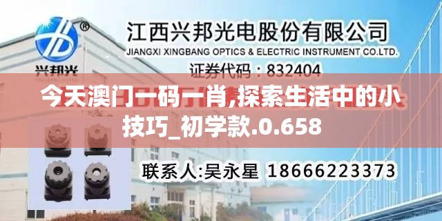 今天澳门一码一肖,探索生活中的小技巧_初学款.0.658