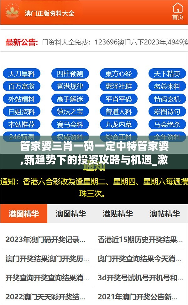 管家婆三肖一码一定中特管家婆,新趋势下的投资攻略与机遇_激发款.9.615