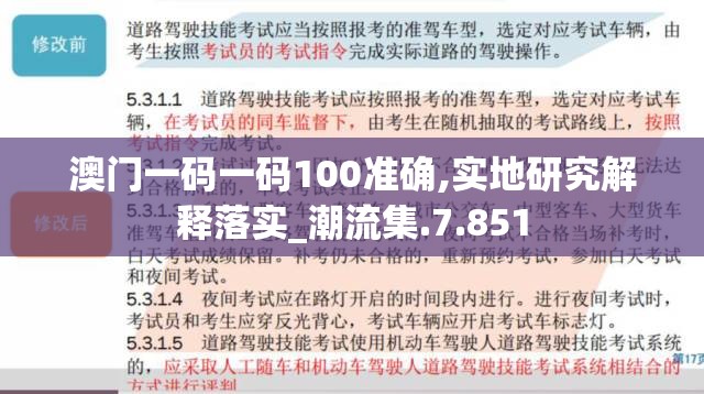 澳门一码一码100准确,实地研究解释落实_潮流集.7.851