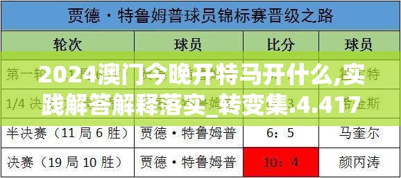 2024澳门今晚开特马开什么,实践解答解释落实_转变集.4.417